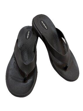 OKABASHI Maui Black Rubber Flip Flops Sandals Women’s Size L (9.5 To 10.5)